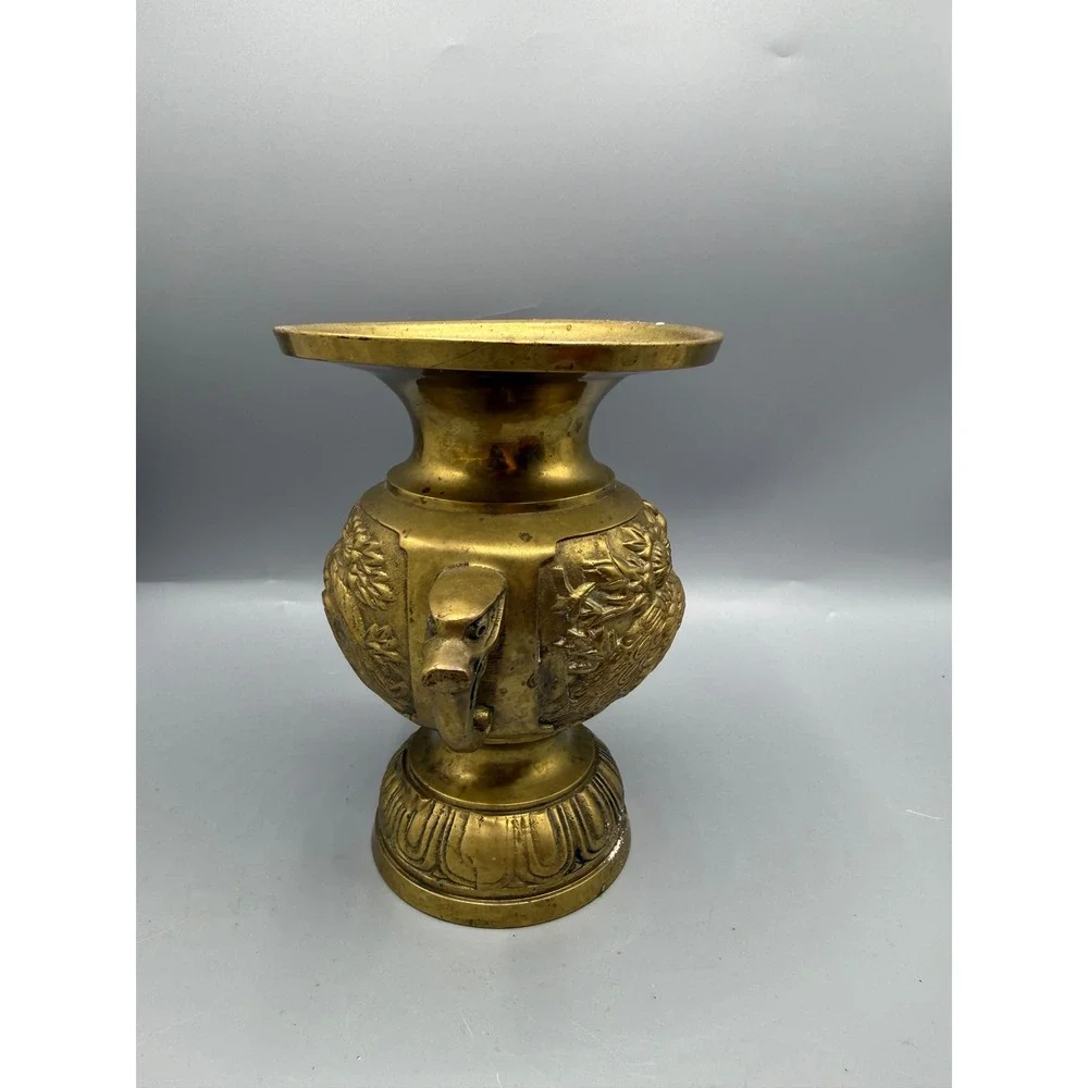 Japanese Buddhist Altar Fitting Flower Vase Vtg Flower Stand Brass Hanatate Kabi